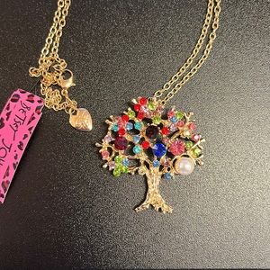 Betsey Johnson Gold Tree With Multicolor Stones Brooch/Pendant